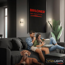 Carica l'immagine nel visualizzatore di Gallery, BRILONER Sticklights - Lampada parete senza fili con rilevatore di movimento, batteria ricaricabile, rimovibile magnetic
