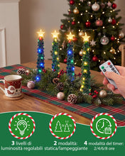 Carica l'immagine nel visualizzatore di Gallery, 4 Candele LED per l'albero di Natale, Candele a Bastoncino LED Verdi Senza Fiamma, Candele a Forma di albero, Decorazion