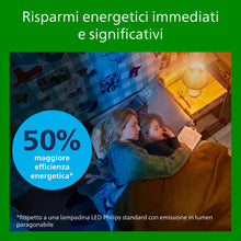 Carica l'immagine nel visualizzatore di Gallery, Philips Classic ultra-efficient LED bulb with energy efficiency class A, E14 base, replaces 40W, clear, warm white light