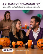 Carica l'immagine nel visualizzatore di Gallery, Denti da Vampiro 4 Pezzi (2 Modelli) - Clip Antiscivolo per Comfort Garantito. Soluzione Ideale per Halloween, Trucchi e