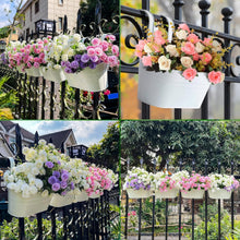 Carica l'immagine nel visualizzatore di Gallery, LATERN 4 Pezzi Vasi da Fiori D'attaccatura del Metallo, 27,5CM Vasi per Piante Grandi Secchio per Fiori Sospeso con Ganc