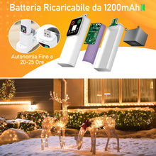 Carica l'immagine nel visualizzatore di Gallery, EccoCove 2 Pezzi Lucine LED Decorative - Ricaricabile 1200mAh 10M 100LED Luci Albero di Natale Impermeabile Luci Natale con Telecomando Luminarie Natalizie per Interno Esterno Addobbi Natalizi Luci