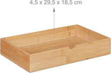 Carica l'immagine nel visualizzatore di Gallery, Relaxdays Organizer da Scrivania, bambù e MDF, Portaoggetti Salvaspazio con 2 Cassetti, HLP 14x33x21 cm, Bianco/Naturale