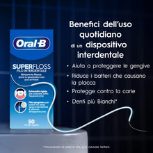 Carica l'immagine nel visualizzatore di Gallery, Oral-B Filo Interdentale Superfloss per Denti Attorno Apparecchio 50 Fili