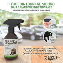 Carica l&#39;immagine nel visualizzatore di Gallery, RepellShield Spray Repellente per Topi e Martore, 250ml - Alternativa a Ultrasuoni per Topi Auto - Spray Dissuasore per Topi da Soffitta, Cantina, Giardino - Protegge i Cavi dell’Auto dalle Martore