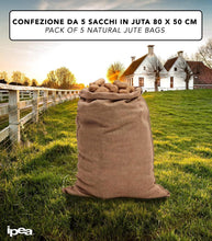 Carica l'immagine nel visualizzatore di Gallery, IPEA Sacchi in Juta di Grandi Dimensioni – 80 x 50 cm – 5 PEZZI – Sacco in Tessuto Vera Iuta per Fai da Te, Arredamento,