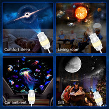 Carica l'immagine nel visualizzatore di Gallery, Proiettore Stelle Soffitto, 2 In 1 USB Galaxy Projector Night Light (6 Films)