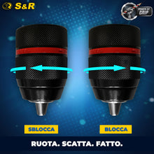 Carica l'immagine nel visualizzatore di Gallery, S&amp;R Mandrino Trapano Autoserrante SDS-Plus. Mandrino per Avvitatore a Chiusura Rapida 1.5-13 mm 1/2" - 20UNF - Filettatu
