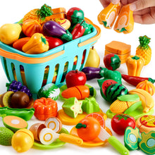 Carica l'immagine nel visualizzatore di Gallery, JOYIN 68 Pezzi Giocattolo da Taglio per Cucina per Bambini, Cibo Finto per Cucina da Gioco, Include Frutta e Verdura in Plastica, Cesto Portaoggetti, Giocattoli Finti, Regali per Bambini