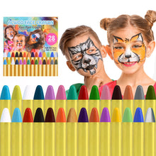 Carica l'immagine nel visualizzatore di Gallery, ACWOO Body Painting, 28 Colori Face Painting, Kit Pittura Pancia Face Painting Trucchi, Coloranti Naturale e Sicuro, Fes