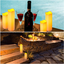 Carica l'immagine nel visualizzatore di Gallery, EXTSUD Set di 4 Candele a LED senza Fiamma con Telecomando, Impermeabili Outdoor LED Candele, Luce Notturna Antivento, L