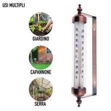 Carica l'immagine nel visualizzatore di Gallery, Termometro da Esterno con Design Effetto Bronzo - Elegante Adatto per il Monitoraggio Della Temperatura Esterna Garage, Serra a Parete