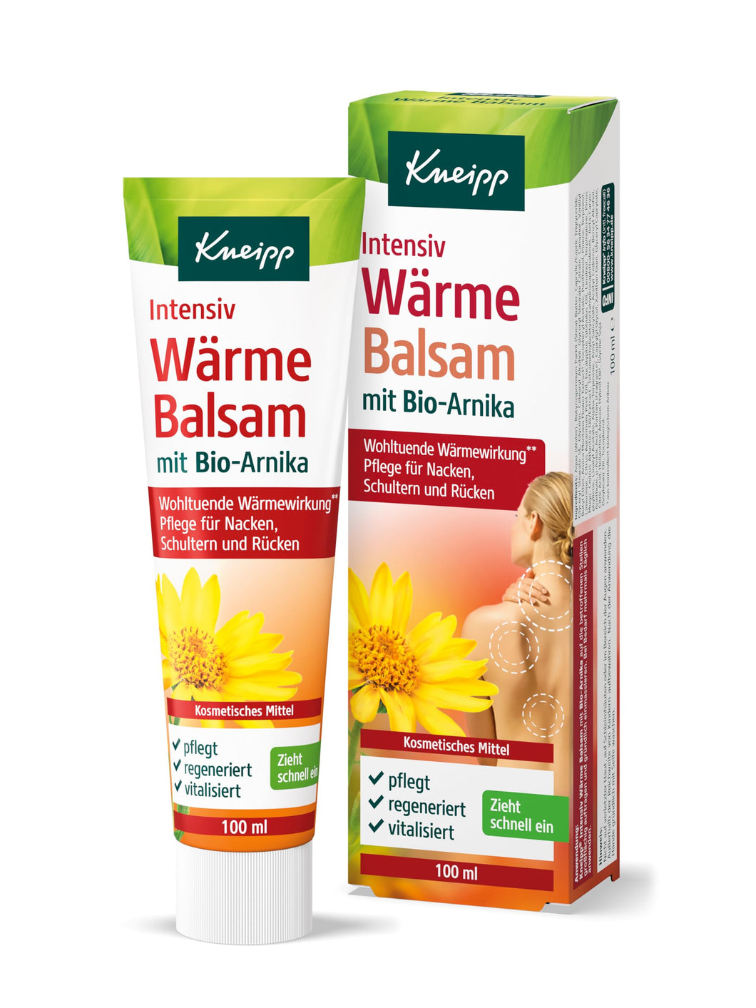 Kneipp Balsamo termico con arnica, benefico dopo attività fisiche, effetto termico dermatologicamente confermato, per collo, spalle e schiena, 100 ml