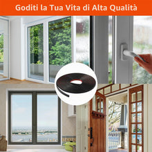 Carica l'immagine nel visualizzatore di Gallery, Vinabo Guarnizione Porta Finestra Tipo D 6 m Nera, Paraspifferi
