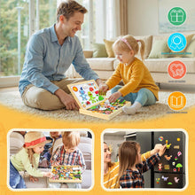 Carica l'immagine nel visualizzatore di Gallery, COOLJOY 120+ Pezzi Puzzle Bambini 3 Anni, Puzzle Magnetico, Giochi Montessori, Giochi Bambini 2 3 4 Anni, Modello di Ani