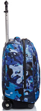Carica l'immagine nel visualizzatore di Gallery, Invicta Trolley Scuola, Blu, Camo Shades, 2 in 1, Doppio Uso, Zaino con Carrello Fisso e Crossover System, Viaggio, Unisex