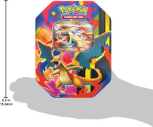 Carica l'immagine nel visualizzatore di Gallery, Pokémon: scatola da collezione Mega Charizard/Mega Charizard Y-ex del GCC Pokémon (quattro buste di espansione e una car