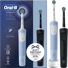 Carica l'immagine nel visualizzatore di Gallery, Oral-B 2 Spazzolini Elettrici Vitality Pro, Blu e Nero, 2 Testine