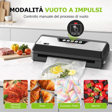 Carica l'immagine nel visualizzatore di Gallery, Bonsenkitchen Macchina Sottovuoto Alimenticon Taglierina Integrata e Vano Porta Sacchetti per Cottura Sous Vide e Preparazione Pasti | 4 Modalità | 1 Rotolo di Sacchetto e 5 Sacchetti, Nero