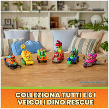 Carica l'immagine nel visualizzatore di Gallery, Paw Patrol: The Dino Movie, camion dei pompieri Marshall Dino Rescue con lanciamissili rotante a 360° con 2 action figur