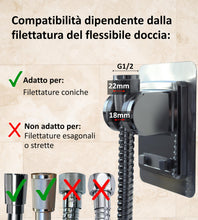 Carica l'immagine nel visualizzatore di Gallery, BLUMBACH® Supporto per Soffione Doccia senza Forature, Orientabile a 60°
