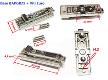Carica l'immagine nel visualizzatore di Gallery, Salice - Cerniera dritta decelerante "chiusura ammortizzata" a scomparsa, Ø35 mm, apertura 110°, include la sua base