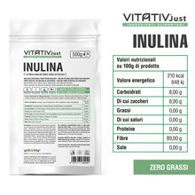 Carica l&#39;immagine nel visualizzatore di Gallery, VITATIV Inulina da Cicoria in Polvere Pura 500g | Fibra Vegetale Prebiotica da Radici di Cicoria | ALTA QUALITA