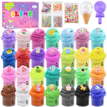 Carica l'immagine nel visualizzatore di Gallery, 28 Pezzi Fluffy Slime Kit, DIY Mini Slime Per Burro Fluffy con Ciondoli di melma, Putty Giocattoli, Regalo per feste per