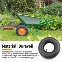 Carica l'immagine nel visualizzatore di Gallery, 2 camere d'aria 3.00-4 per ruota per carriola, 260 x 85 mm