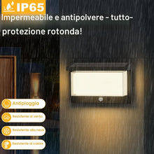 Carica l'immagine nel visualizzatore di Gallery, Gerbala Luci Solari Esterno, IP65 Impermeabile Moderno Lampade Esterno, 6000K Luci da Esterno Parete con Sensore di Movi
