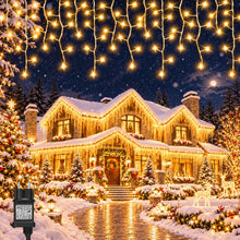 Carica l'immagine nel visualizzatore di Gallery, Hoteril 10M Tenda Luminosa Natale, LED Cascata Luci Esterna Interno