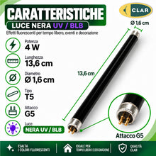 Carica l'immagine nel visualizzatore di Gallery, CLAR - Luce nera ultravioletta, luce da discoteca, lampada UV, lampadine di illuminazione ultravioletta, luci al neon, t