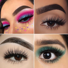 Carica l'immagine nel visualizzatore di Gallery, Ciglia magnetiche – 2 paia di ciglia magnetiche naturali – ciglia magnetiche 3D riutilizzabili senza eyeliner o colla – ciglia magnetiche con applicatore