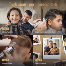 Carica l'immagine nel visualizzatore di Gallery, Tagliacapelli uomo professionale &amp; T-blade, Macchinetta per capelli, Regolabarba, Tagliacapelli elettrico, set da toelettatura IPX7 impermeabile ricaricabile per uomo
