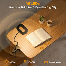 Carica l'immagine nel visualizzatore di Gallery, Suright Lampada LED da Lettura con Clip, Dimmabile, 3 Modalità Colore