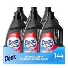 Carica l'immagine nel visualizzatore di Gallery, Deox Detersivo Lavatrice Liquido Colorati e Scuri, 144 Lavaggi, 1200 ml x 6