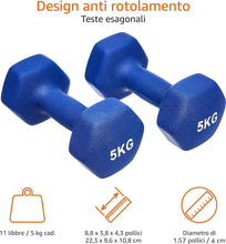 Carica l'immagine nel visualizzatore di Gallery, Amazon Basics Coppia di manubri in neoprene
