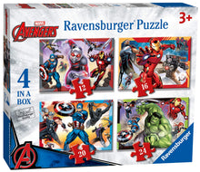 Carica l'immagine nel visualizzatore di Gallery, Ravensburger - Puzzle Avengers A, Collezione 4 in a Box, Idea Regalo per Bambini 3+ Anni, Gioco Educativo e Stimolante, 4 Puzzle 12-16-20-24 Pezzi