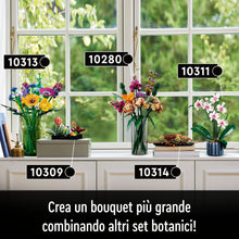 Carica l&#39;immagine nel visualizzatore di Gallery, LEGO 10313 Icons Bouquet Fiori Selvatici Finti con Papaveri e Lavanda Artificiali, Idee Regalo per Uomo o Donna, per Moglie o Marito, Botanical Collection, Modellismo e Hobby Creativi per Adulti