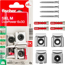 Carica l'immagine nel visualizzatore di Gallery, Fischer Kit Appendi Specchi Con Tasselli Duopower per Fissaggio su Muro o Cartongesso, SKL-M 45490