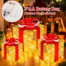 Carica l'immagine nel visualizzatore di Gallery, Vautvis 3 Scatole Luminose Natalizie, Regalo Con Decorazione LED, Luci Natalizie per Casa