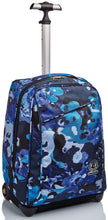 Carica l'immagine nel visualizzatore di Gallery, Invicta Trolley Scuola, Blu, Camo Shades, 2 in 1, Doppio Uso, Zaino con Carrello Fisso e Crossover System, Viaggio, Unisex