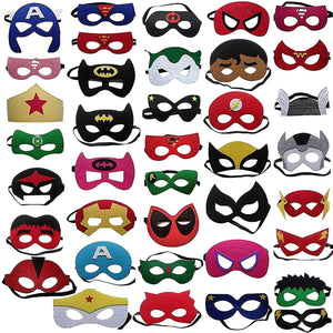 ZPIMY 38 Pezzi Maschere di Supereroi, Maschere per Bambini, Maschere Supereroi Per Bambini, Supereroe per Feste, Maschere Feltro Mascherine del Partito, Supereroi Maschere Cosplay Per Bambini Adulti