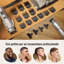 Carica l'immagine nel visualizzatore di Gallery, Tagliacapelli uomo professionale &amp; T-blade, Macchinetta per capelli, Regolabarba, Tagliacapelli elettrico, set da toelettatura IPX7 impermeabile ricaricabile per uomo