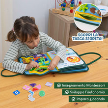 Carica l'immagine nel visualizzatore di Gallery, BONNYCO Montessori Busy Board Feltro. Valigetta Giochi Montessori Didattici, Pannello Sensoriale Bambini Board. Giochi Bambini 1 2 3 4 5 6 Anni, Regalo Bambino Bambina Bimbo Book Compleanno Natale