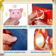 Carica l'immagine nel visualizzatore di Gallery, Giochi Montessori Neonato 6-12 Mesi - Casa Morbida Animali da Fattoria con Fienile/Sonaglio/Specchio Neonati Montessori 