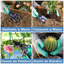 Carica l'immagine nel visualizzatore di Gallery, WORKPRO Set di attrezzi da giardino da 4 pezzi, attrezzi da giardino con scatola regalo, pala da giardino, cesoie da gia