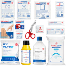 Carica l'immagine nel visualizzatore di Gallery, AIESI® kit di reintegro ALLEGATO 2 pacco medicazione per cassetta pronto soccorso aziende meno 3 dipendenti, Conforme DM