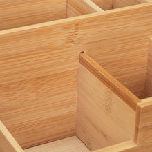 Carica l'immagine nel visualizzatore di Gallery, Relaxdays Organizer da Scrivania, 7 Scomparti, Portaoggetti in Bambù, Ufficio, Cucina, Bagno, HLP: 11x30x15 cm, Naturale