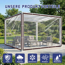 Carica l'immagine nel visualizzatore di Gallery, QOFLY 2X3M Telone Occhiellato Impermeabile Trasparente per Esterno, PVC,Tenda da Balcone in Plastica, Antipolvere, Antip